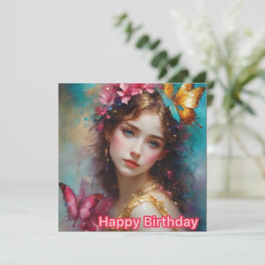 HAPPY BIRTHDAY ~ Schöne junge Frau ~ (Stehend Vorderseite)