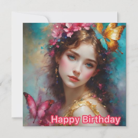 HAPPY BIRTHDAY ~ Schöne junge Frau ~ (Vorderseite)