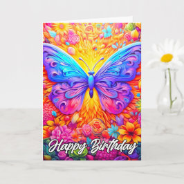 Happy Birthday | Schöne künstlerische Butterfly Karte