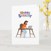 HAPPY BIRTHDAY **SCHÖNE LADY**-KARTE KARTE (Gelbe Blume)