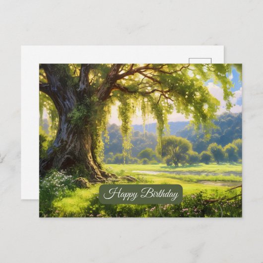 Happy Birthday Schöne Landschaft der Natur Postkarte (Vorne/Hinten)