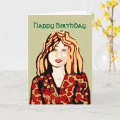 Happy Birthday schöne Mädchen Karte (Gelbe Blume)