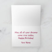 Happy Birthday Schöne Rote Orchid-Karte Karte (Innenseite)