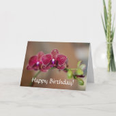 Happy Birthday Schöne Rote Orchid-Karte Karte (Vorderseite)