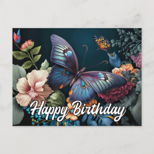 Happy Birthday Schöne Vintage Butterfly Design Feiertagspostkarte