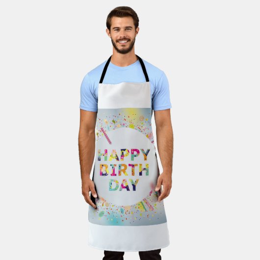 Happy Birthday Schürze (Getragen)