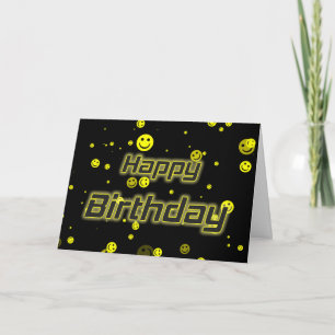 Happy Birthday schwarz gelb Geburtstagsschmiede Karte