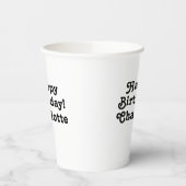 Happy Birthday Schwarz individuelle Name Text nied Pappbecher (Links)