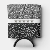 Happy Birthday Schwarz und Weiß Zahl 70 Thema Dosenkühler (Rückseite)