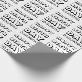 Happy Birthday Schwarz-weißer individuelle Name Mo Geschenkpapier (Ecke)