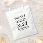 Happy Birthday Schwarz-weißer individuelle Name Mo Geschenktütchen (Ausgeschnitten)