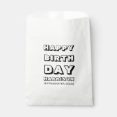 Happy Birthday Schwarz-weißer individuelle Name Mo Geschenktütchen (Vorderseite)