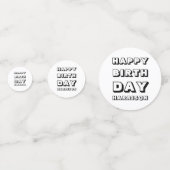 Happy Birthday Schwarz-weißer individuelle Name Mo Konfetti (Vorderseiten)