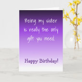 Happy Birthday Schwester nur Geschenk brauchen Sie Karte (Gelbe Blume)