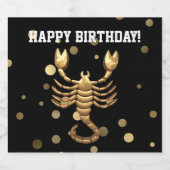 Happy Birthday Scorpio Bierflasche Etikett (Einzelnes Label)