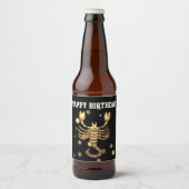Happy Birthday Scorpio Bierflasche Etikett (Vorderseite)