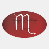 Happy Birthday Scorpio Ovaler Aufkleber (Vorderseite)