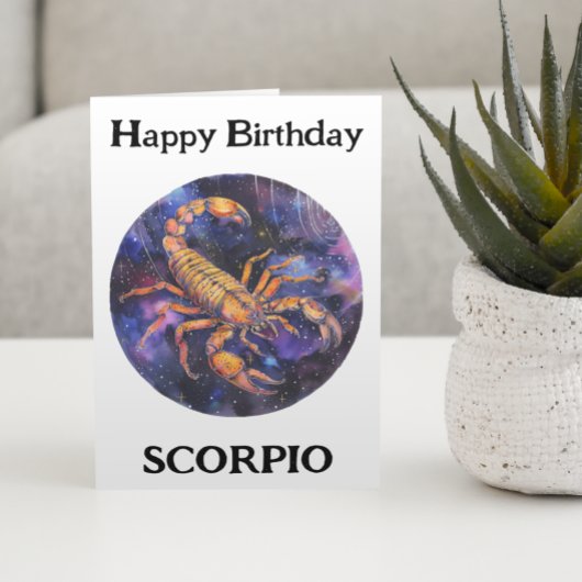 Happy Birthday Scorpio Zodiac Karte