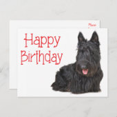 Happy Birthday Scottish Terrier Puppy Postcard Postkarte (Vorne/Hinten)
