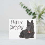 Happy Birthday Scottish Terrier Puppy Postcard Postkarte (Stehend Vorderseite)