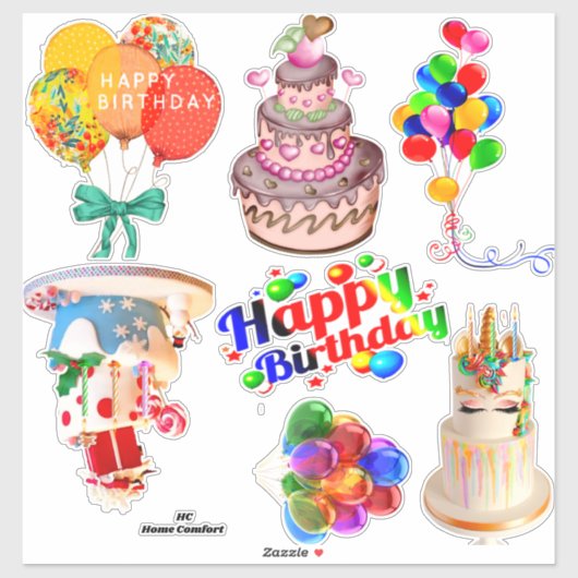 Happy Birthday Scrapbooking Stickers Aufkleber (Blatt)
