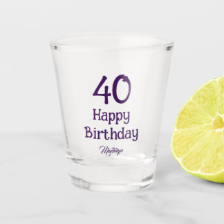 Happy Birthday Script Custom Name Shot glass Schnapsglas
