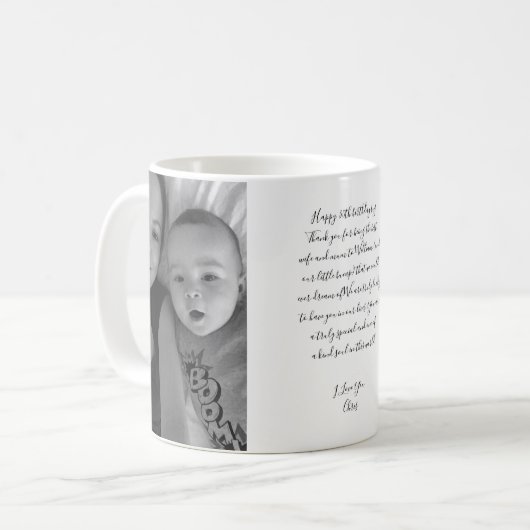 Happy Birthday Script Foto Baby Mum Birthday Gesch Kaffeetasse (Vorderseite Links)