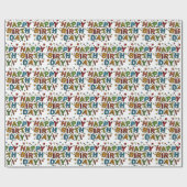 Happy Birthday Script Geschenkpapier (Flach)