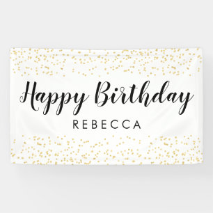 Happy Birthday Script Gold Imitats Foil Confetti N Banner
