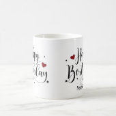 Happy Birthday Script Individuelle Name Kaffeezube Kaffeetasse (Mittel)