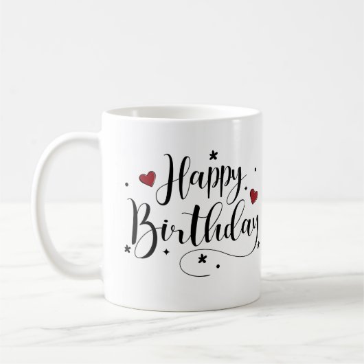Happy Birthday Script Individuelle Name Kaffeezube Kaffeetasse (Links)