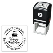 Happy Birthday Script Kalligraphie und Cake Round Permastempel (Beispiel)