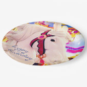 Happy Birthday Script Karneval Karussell Pferd Bol Pappteller (Schrägansicht)