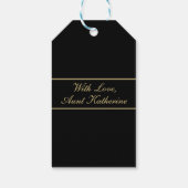 Happy Birthday Script Name Black Gold Geschenkanhänger (Rückseite)