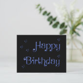 Happy Birthday Scripting Simple Text Postkarte (Stehend Vorderseite)