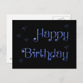 Happy Birthday Scripting Simple Text Postkarte (Vorne/Hinten)