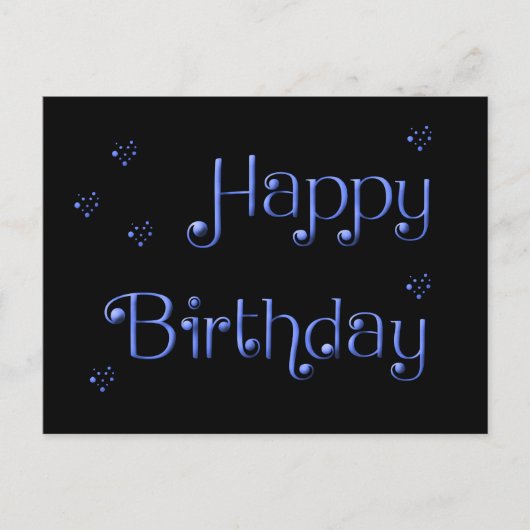 Happy Birthday Scripting Simple Text Postkarte (Vorderseite)