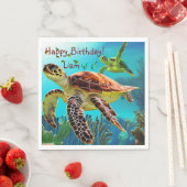 Happy Birthday Sea Turtle Serviette (Beispiel)