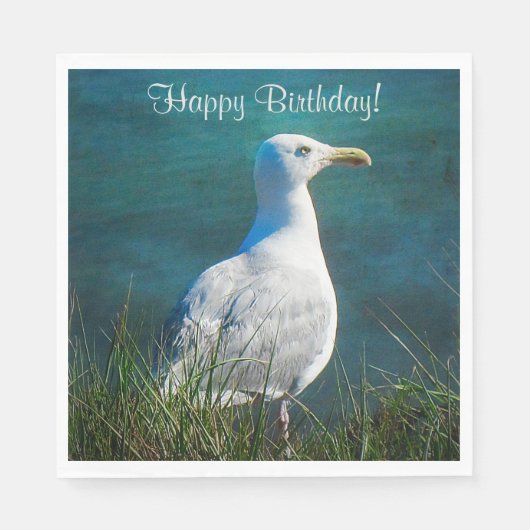 Happy Birthday Seagull Serviette (Vorderseite)