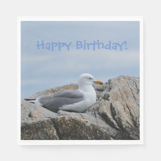 Happy Birthday Seagull Serviette (Vorderseite)