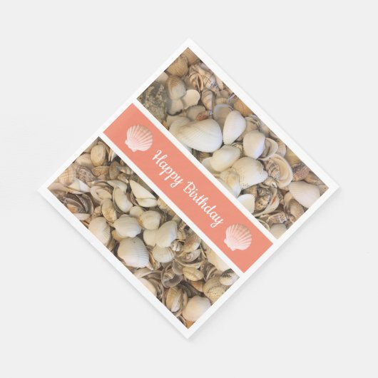 Happy Birthday Seashells Serviette (Ecke)