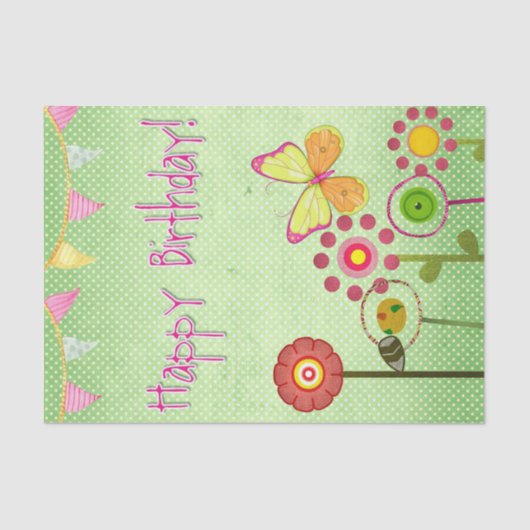 Happy Birthday Seidenpapier (Vorderseite)
