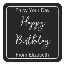 Happy Birthday & Senders Name Schwarz und Weiß