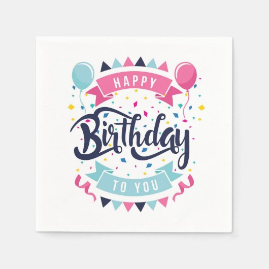 Happy Birthday Serviette (Vorderseite)