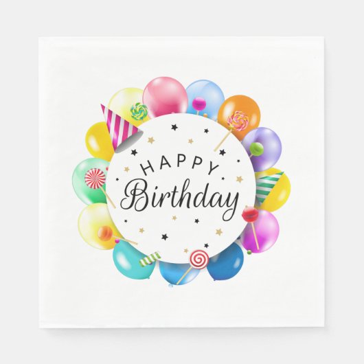 Happy Birthday Serviette (Vorderseite)