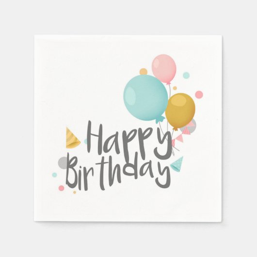 Happy Birthday Serviette (Vorderseite)