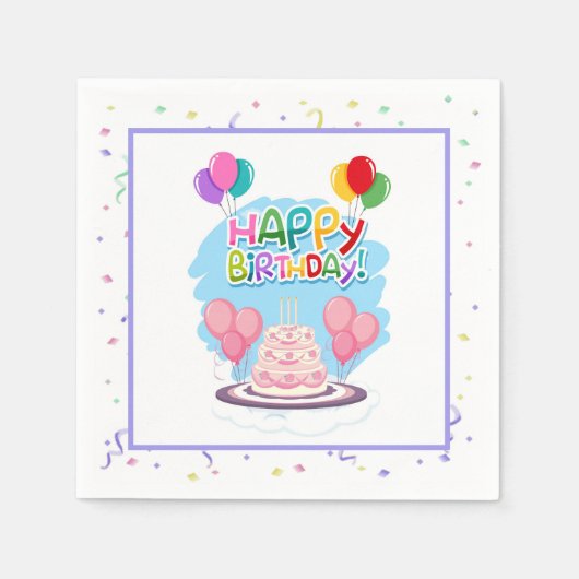 Happy Birthday Serviette (Vorderseite)
