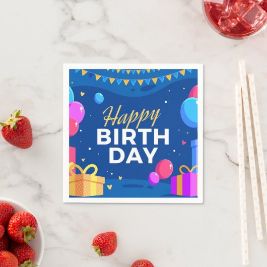 Happy Birthday Serviette (Beispiel)