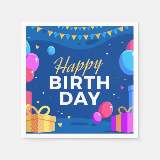 Happy Birthday Serviette (Vorderseite)