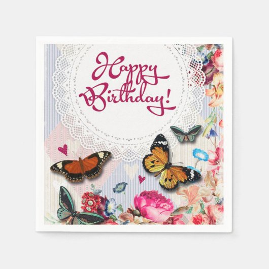 Happy Birthday Serviette (Vorderseite)